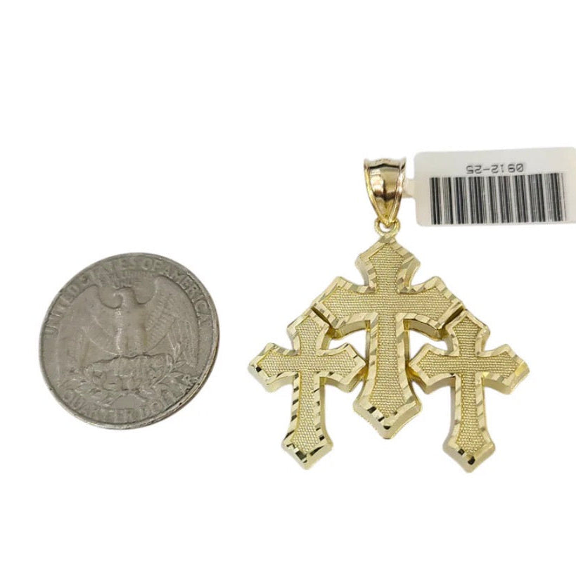 Triple Cross Gold 10k Pendant