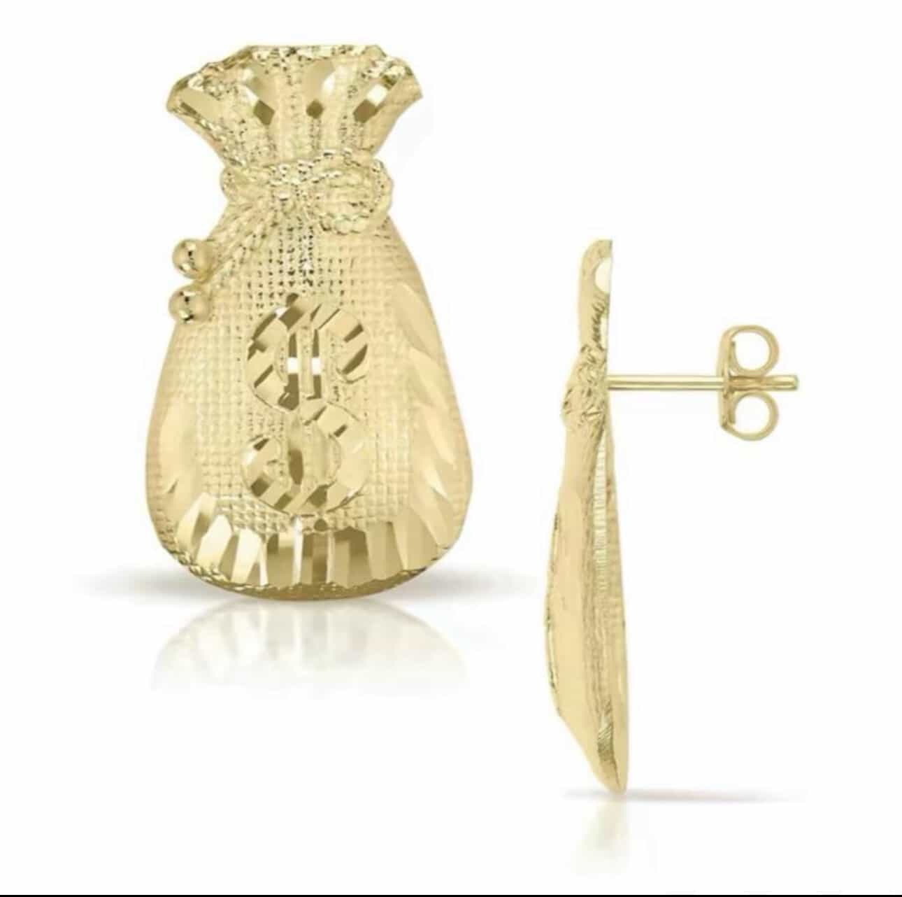 10k Money Bag Earring