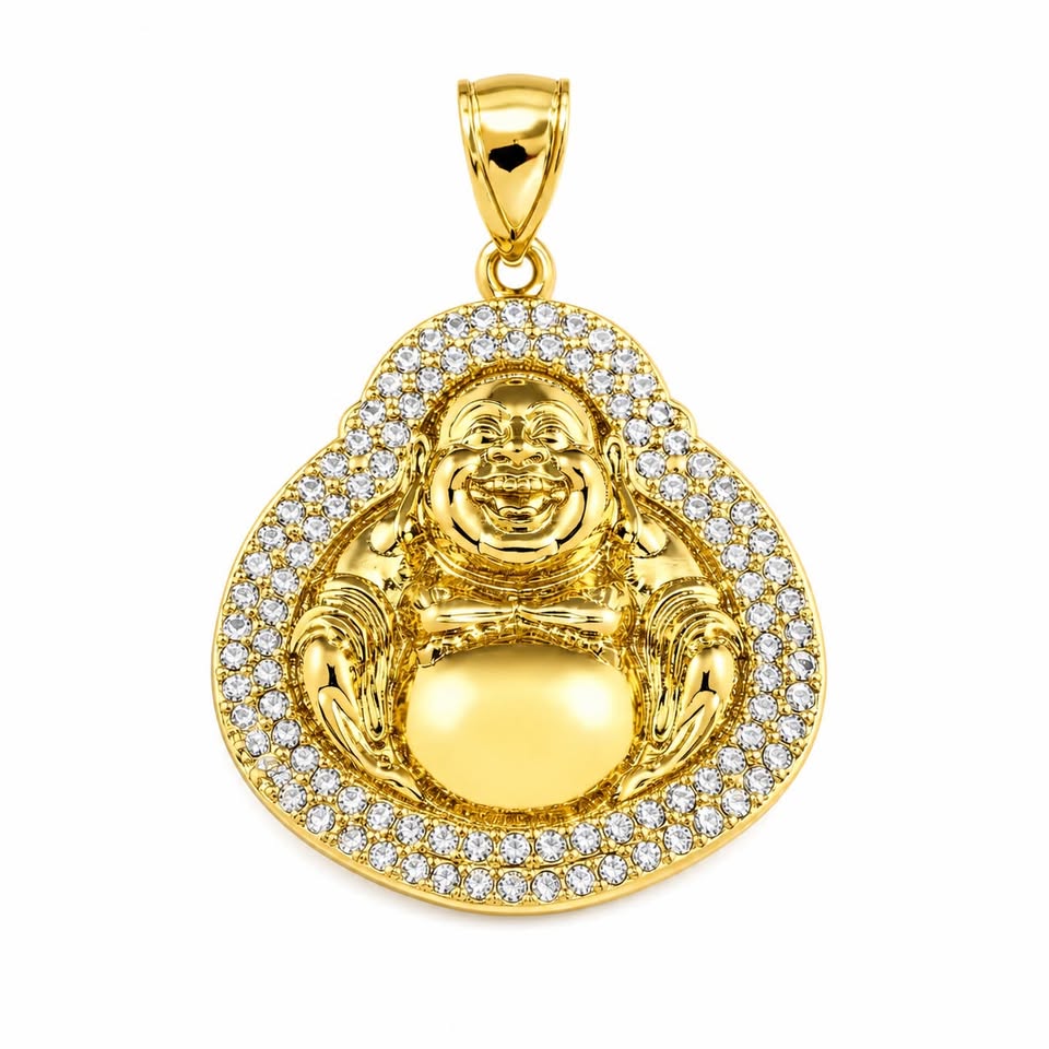 14k Gold Buddha Pendant Necklace