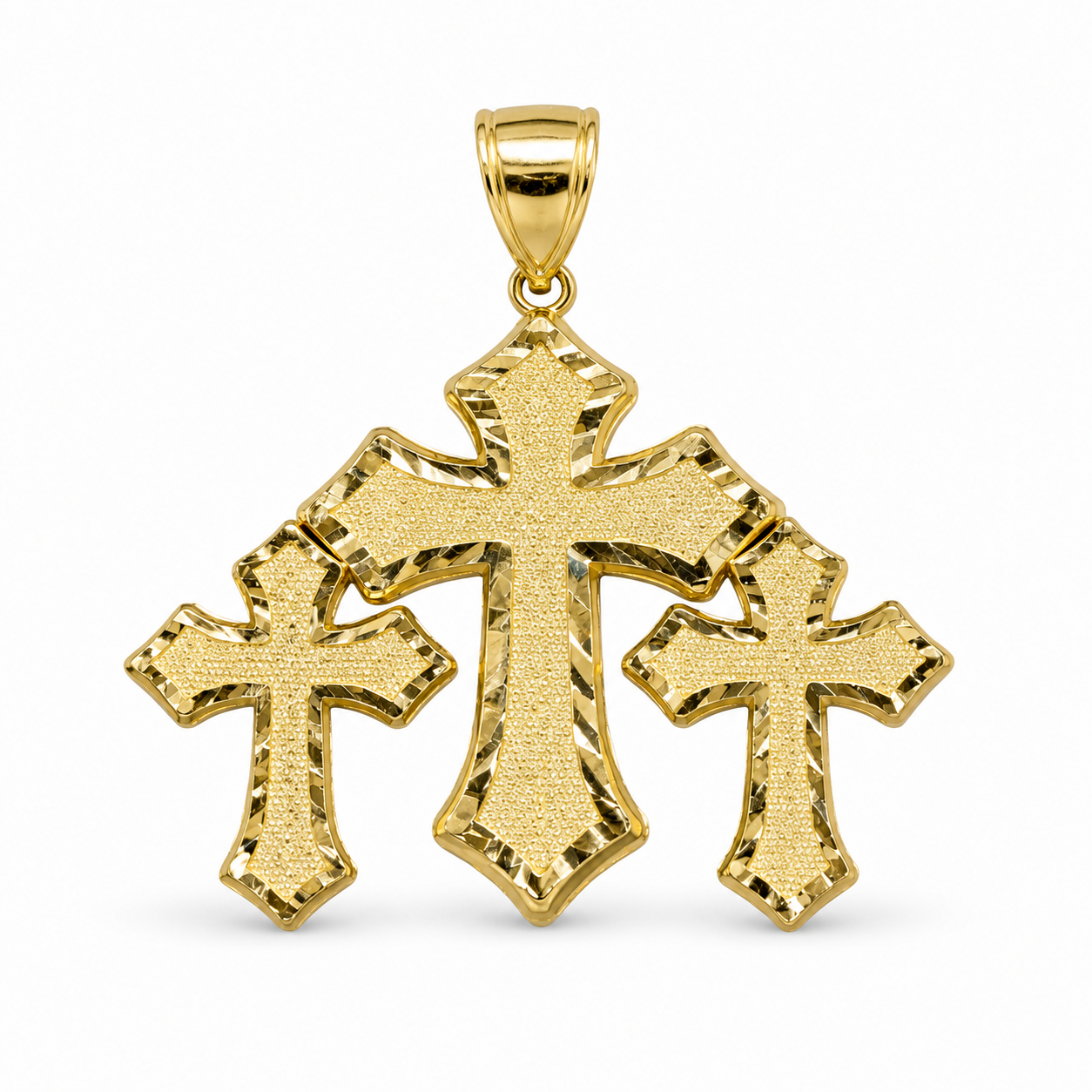 Triple Cross Gold 10k Pendant