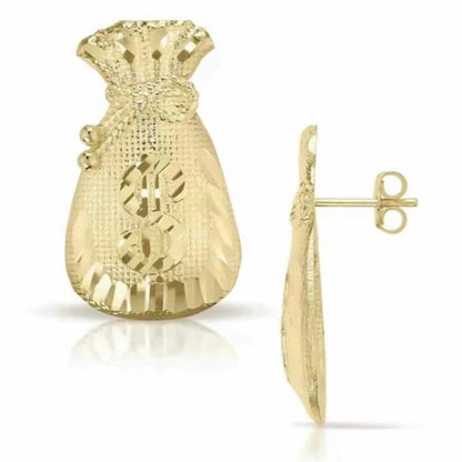 10k Money Bag Earring
