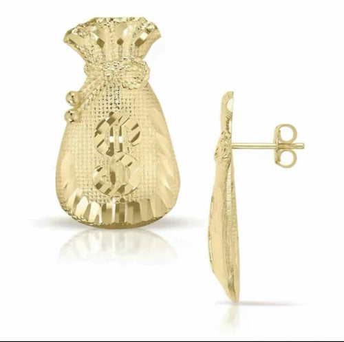 10k Money Bag Earring