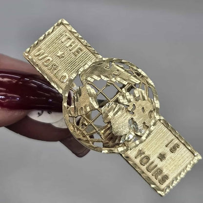 World is yours Double Ring 14k Yellow Gold