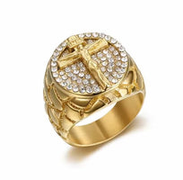 14k Gold Jesus Nugget Ring