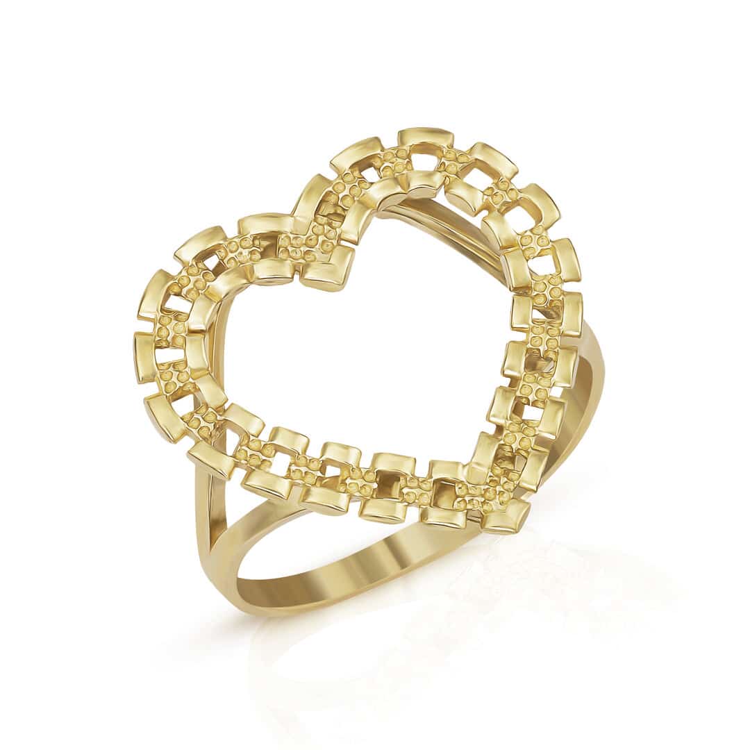 RX Heart Nugget Ring
