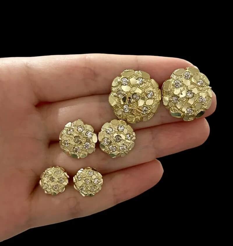 Dimond Gold Nugget earrings