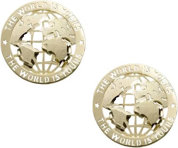 The world is yours map earrings round nugget earrings