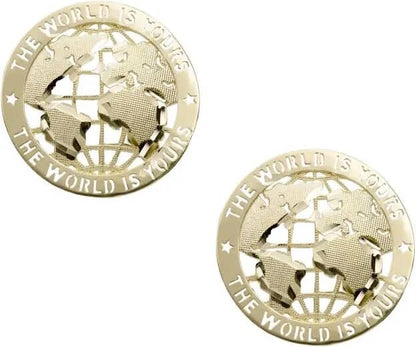 The world is yours map earrings round nugget earrings