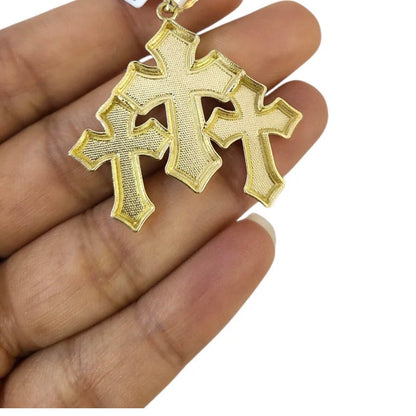 Triple Cross Gold 10k Pendant
