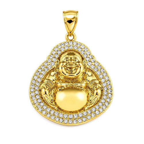 14k Gold Buddha Pendant Necklace