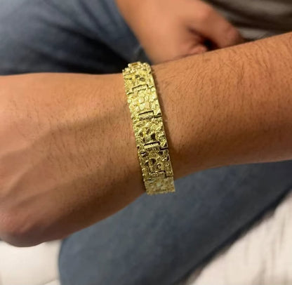 14k Gold Nugget Bracelet
