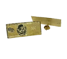 14k Gold 100$ Bill Earrings