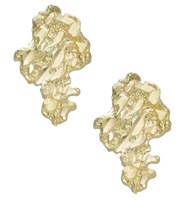 14k Gold Nugget Stud Earrings
