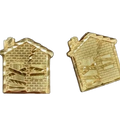 14k Gold Trap house Gold Earrings