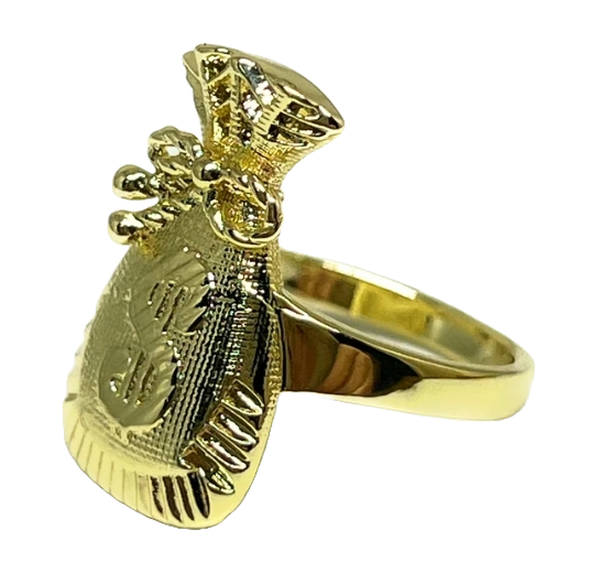 Money Bag Bills Ring Gold plated