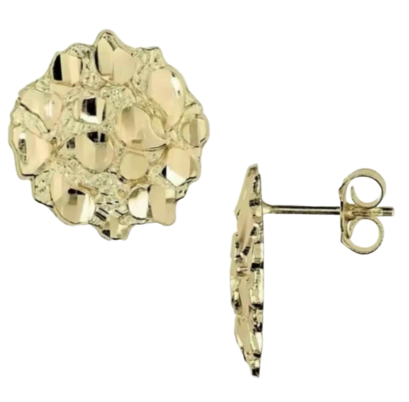 10k Gold Nugget Earring