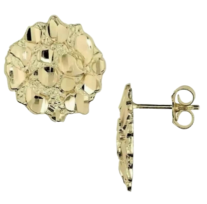 10k Gold Nugget Earring