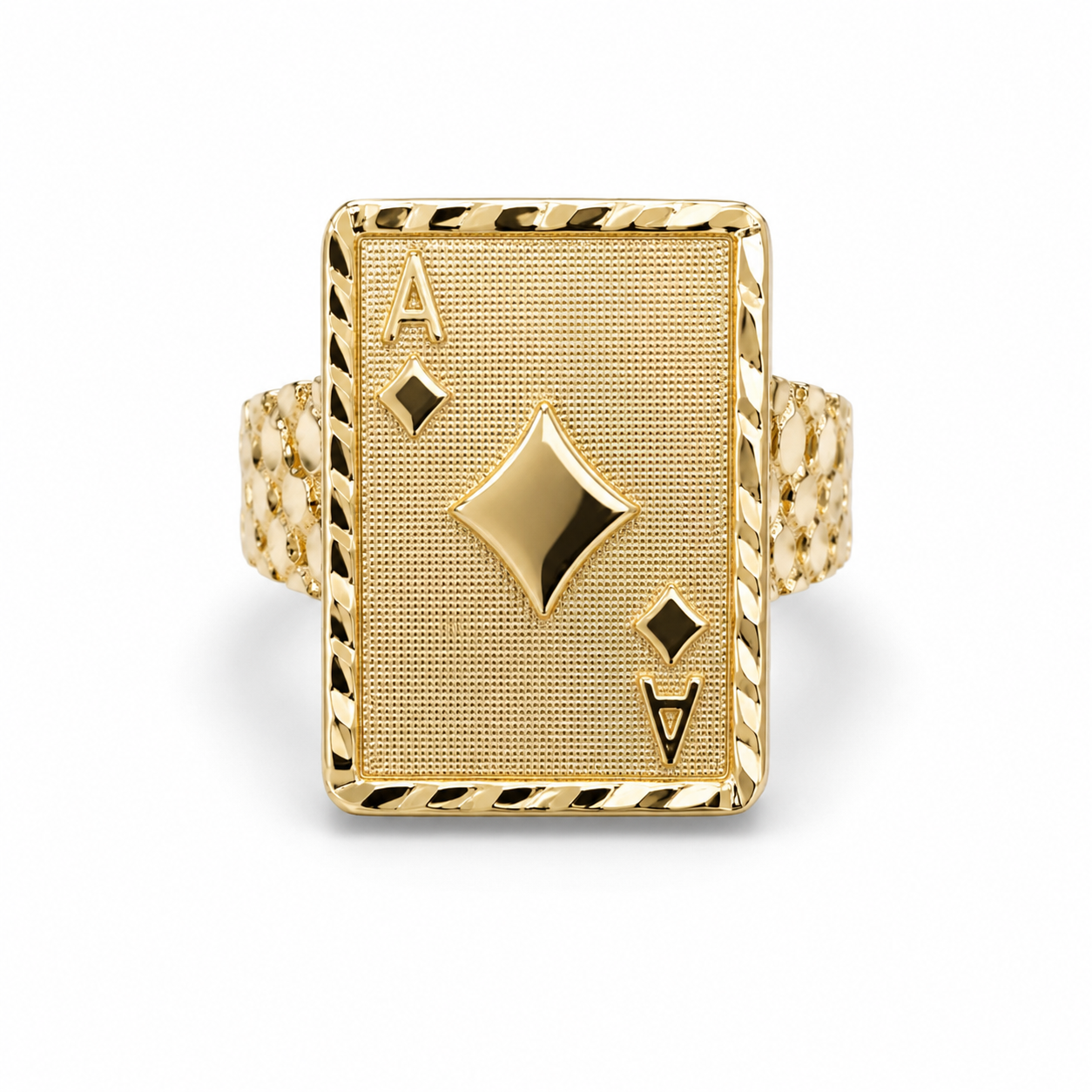Gold Aces Card Ring