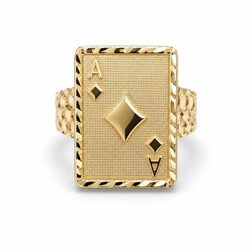 Gold Aces Card Ring