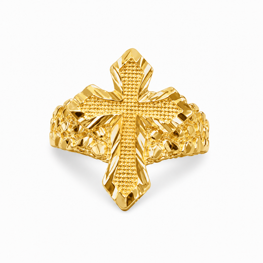 14k Gold Cross RIng