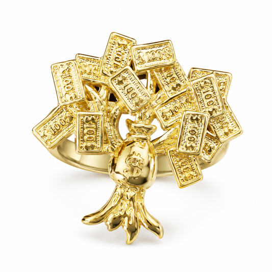 14k Gold Money Bag Ring