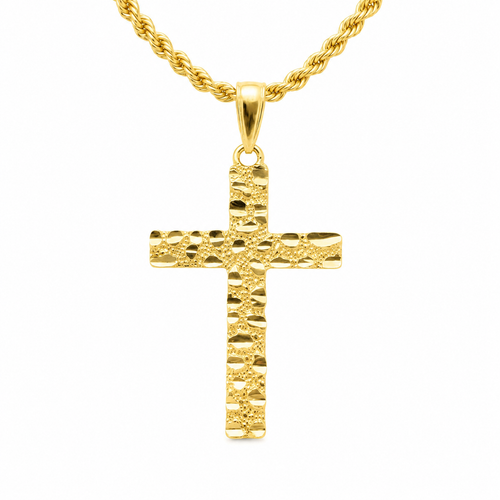 Cross 18k Gold Pendant + Chain
