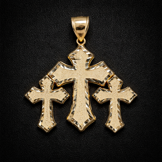 Triple Cross Gold 10k Pendant