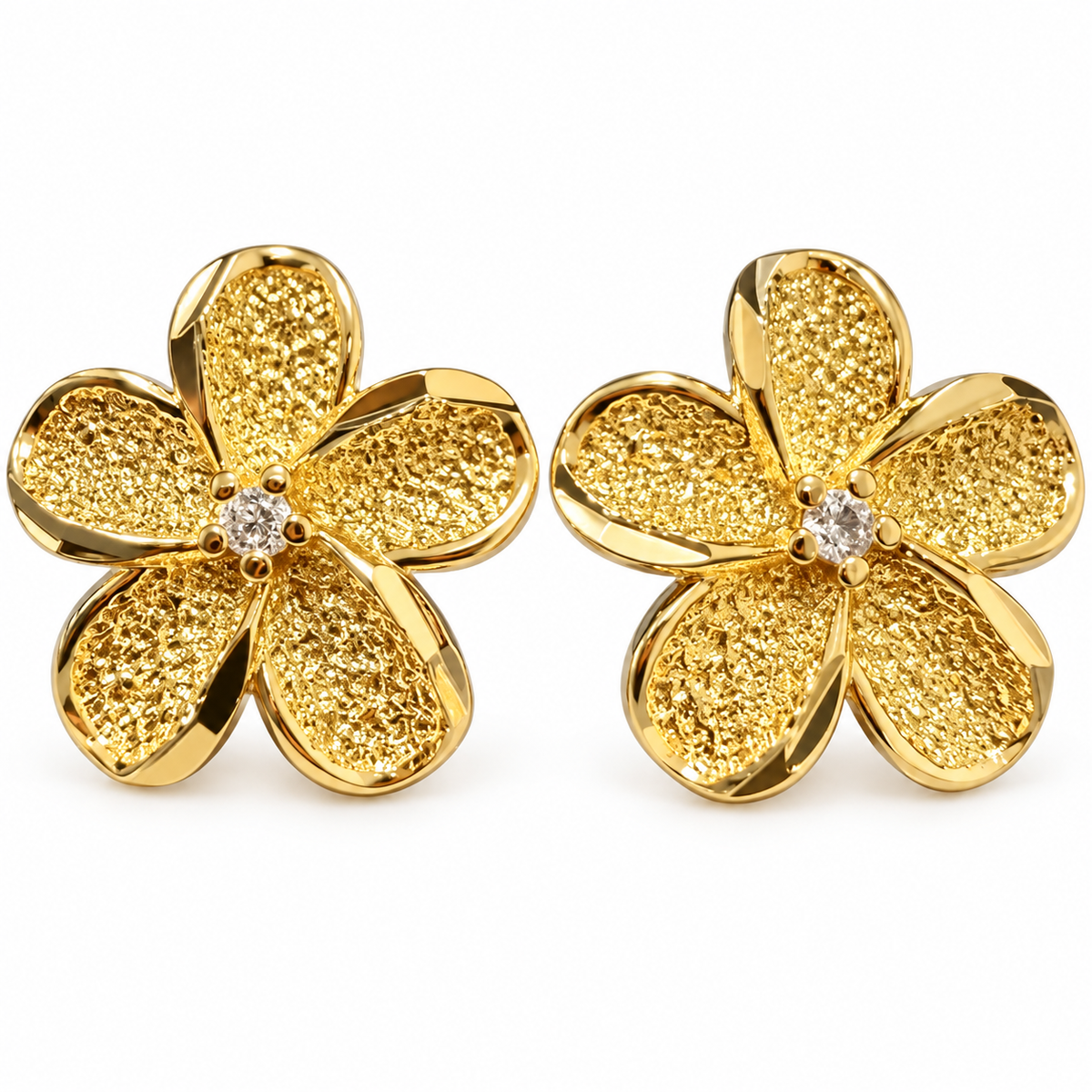 10k Gold Flower Earrings
