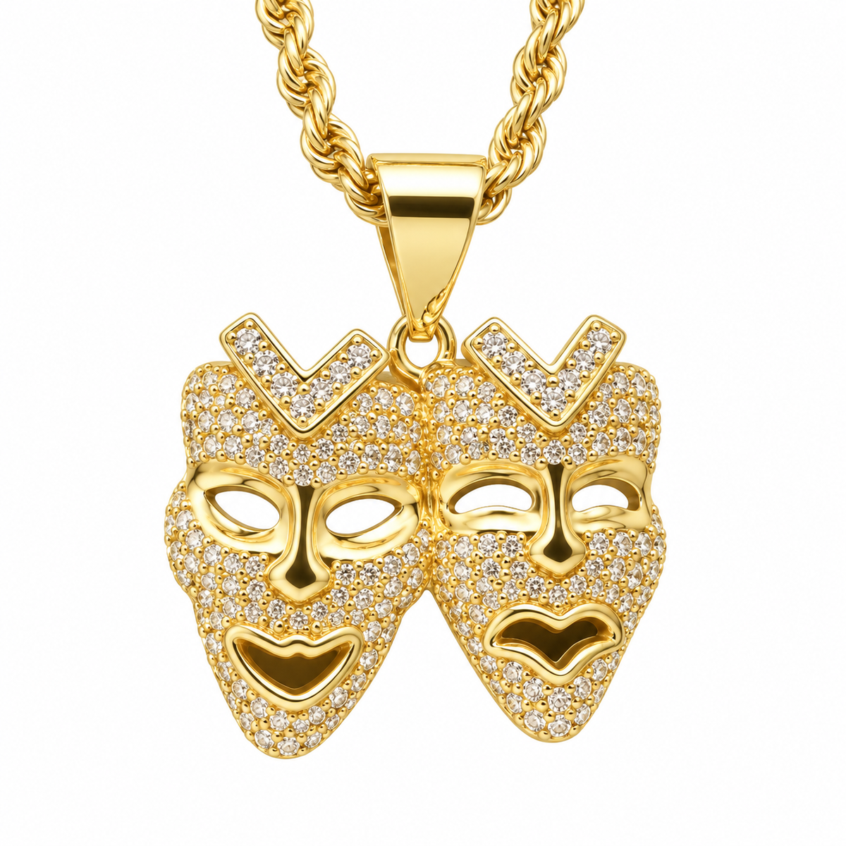 10K Gold Mask Pendant