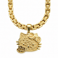 10K Gold Thick Hello Kitty Pendent+Chain