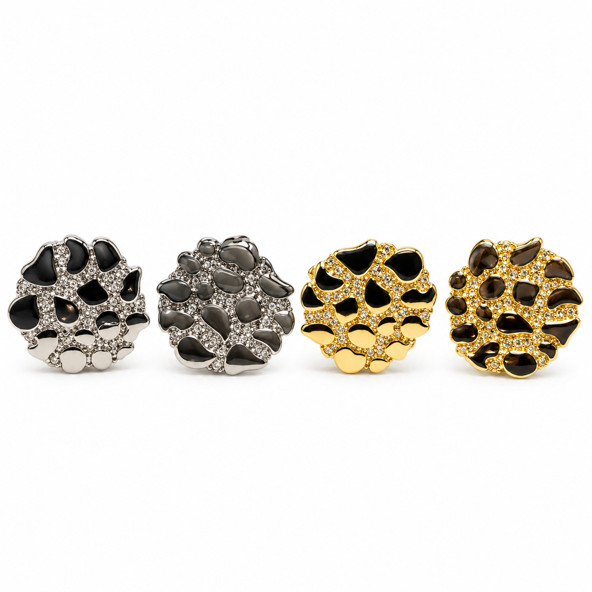 Gold Nugget Earrings and Silver