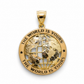 "The World is Yours" Pendant 14k Yellow Gold