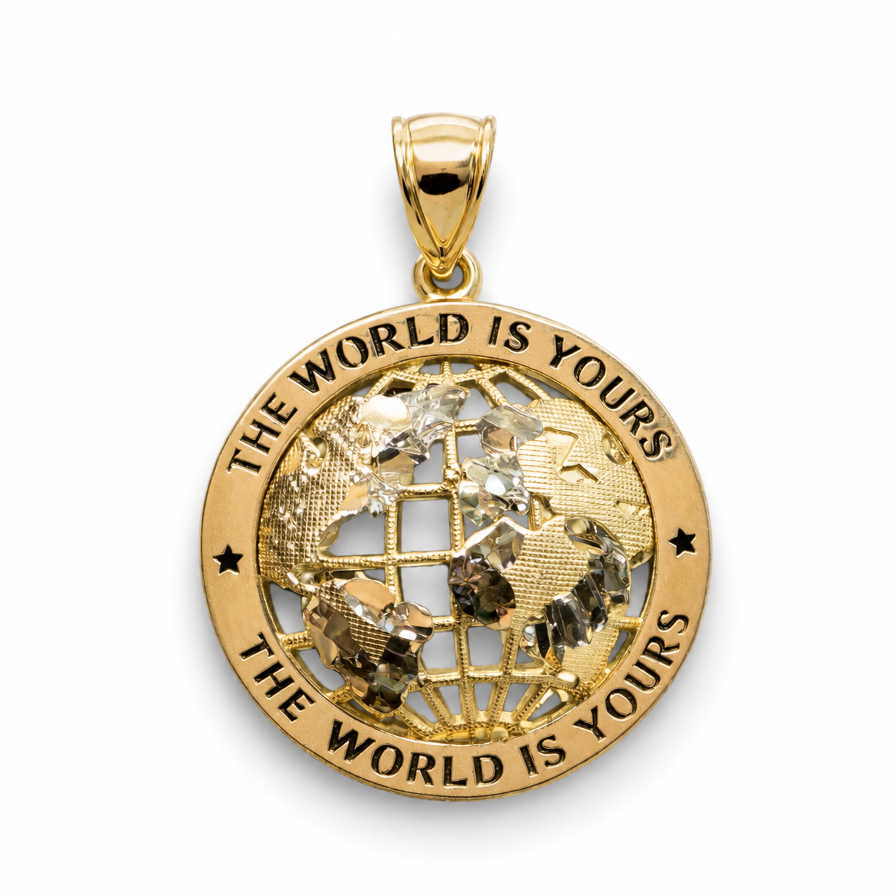 "The World is Yours" Pendant 14k Yellow Gold