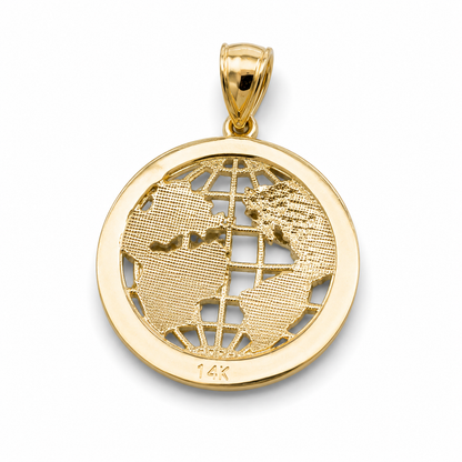 "The World is Yours" Pendant 14k Yellow Gold