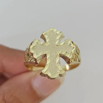Cross Nugget Ring