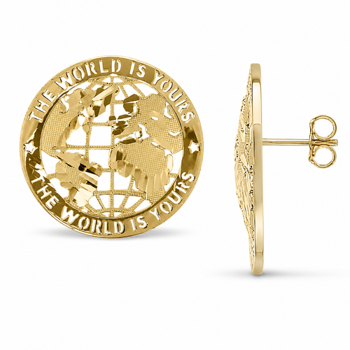 World is Yours Earrings 14k Yellow Gold