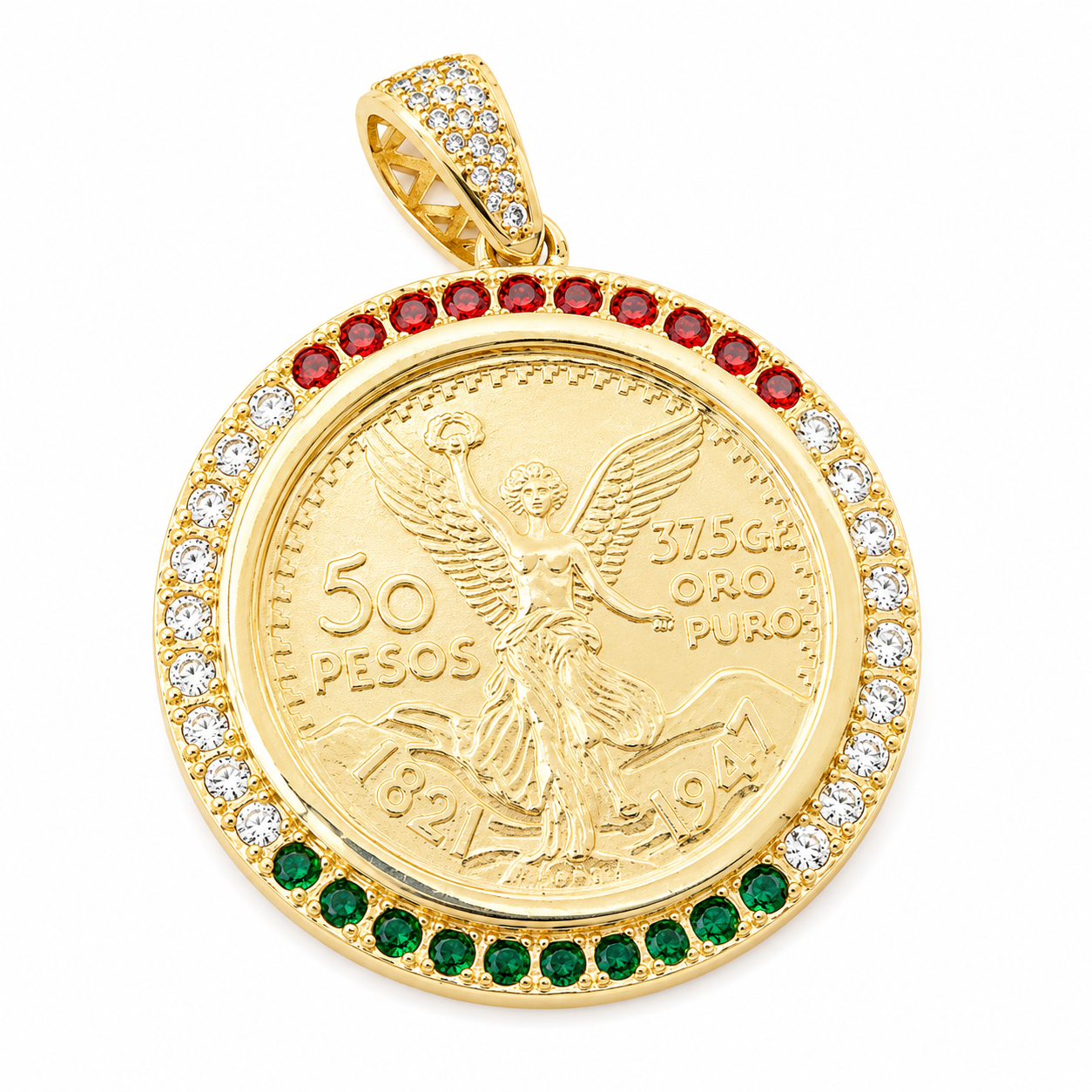 50 Pesos Mexican Centenario 10k Gold Pendent
