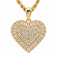 Gold 14k Diamond Heart Pendent+Chain