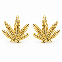 Gold 14k Plant Earrings