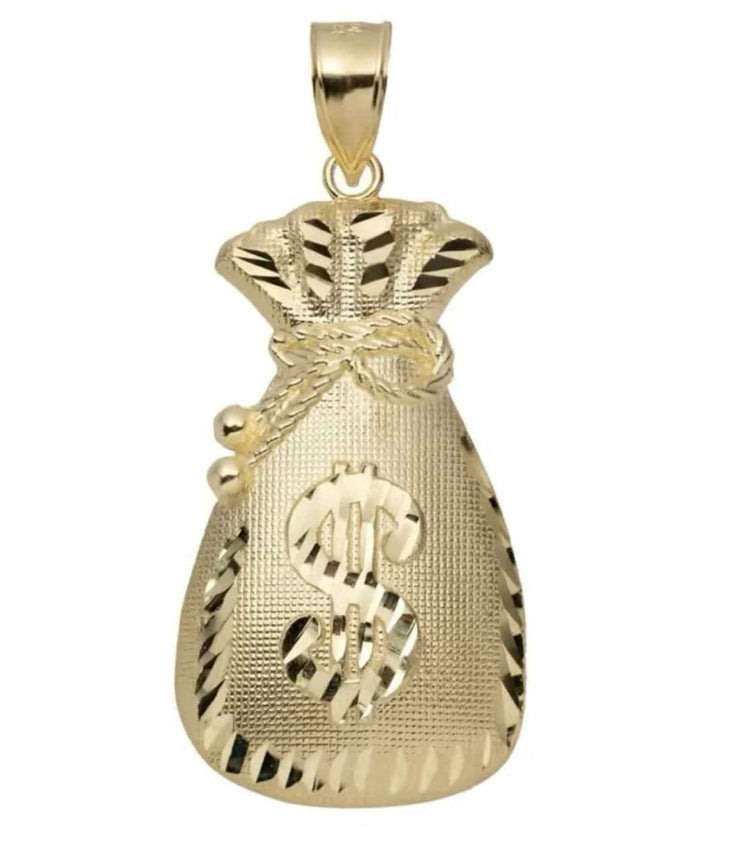 14k Gold Money Bag Pendant