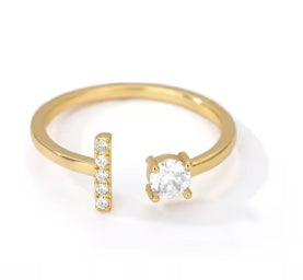 CUSTOMIZED CZ Block Initial Letter Ring Anillo Adjustable sizes 6-12