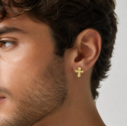 Cross Earring 10k Gold