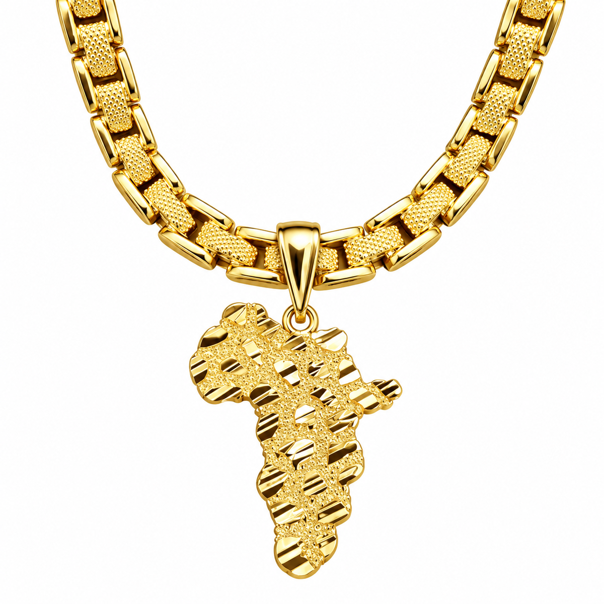 Gold Nugget Pendent 14k With Chain
