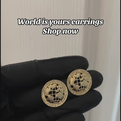 World is Yours Earrings 14k Yellow Gold